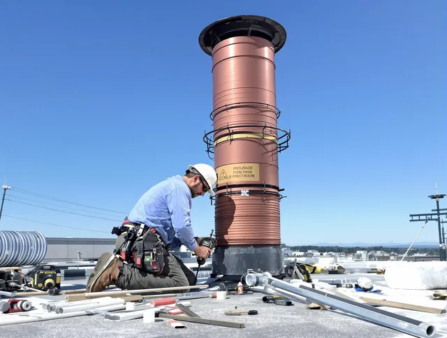 Installed chimney liner by Wrentham Chimney Sweep in Wrentham, MA