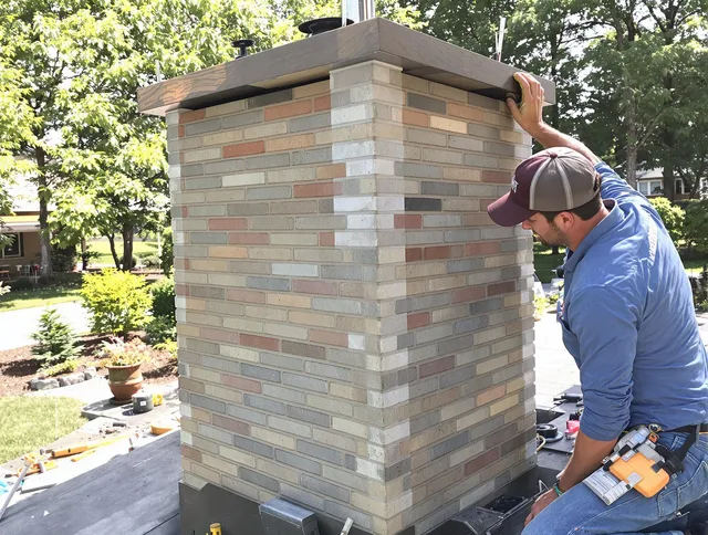 Wrentham Chimney Sweep completing a modern chimney remodel in Wrentham, MA