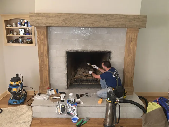 Detailed creosote removal process by Wrentham Chimney Sweep in Wrentham, MA